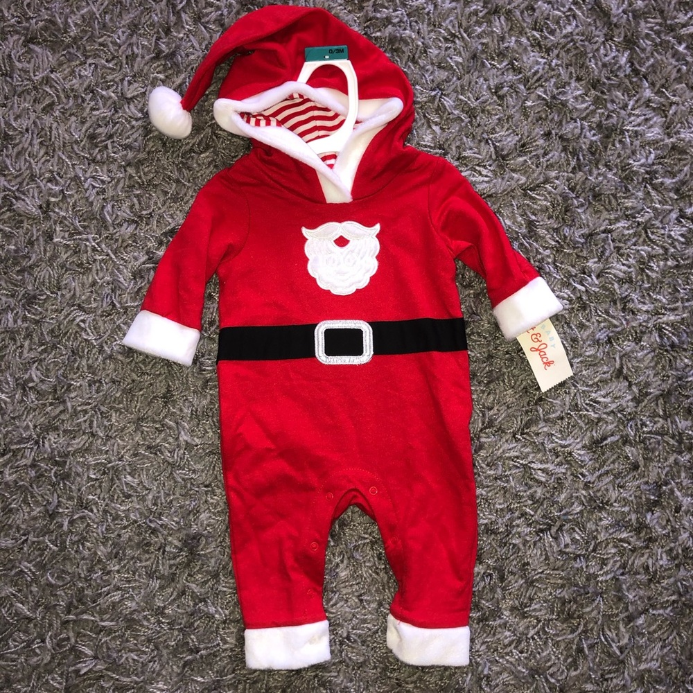 Cat & Jack Baby 0-3 Month Santa Outfit, New